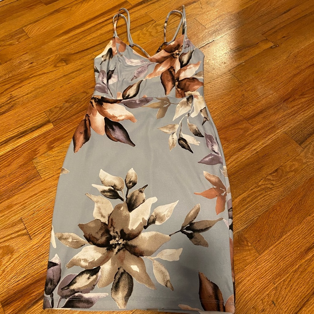 Blue floral mini dress